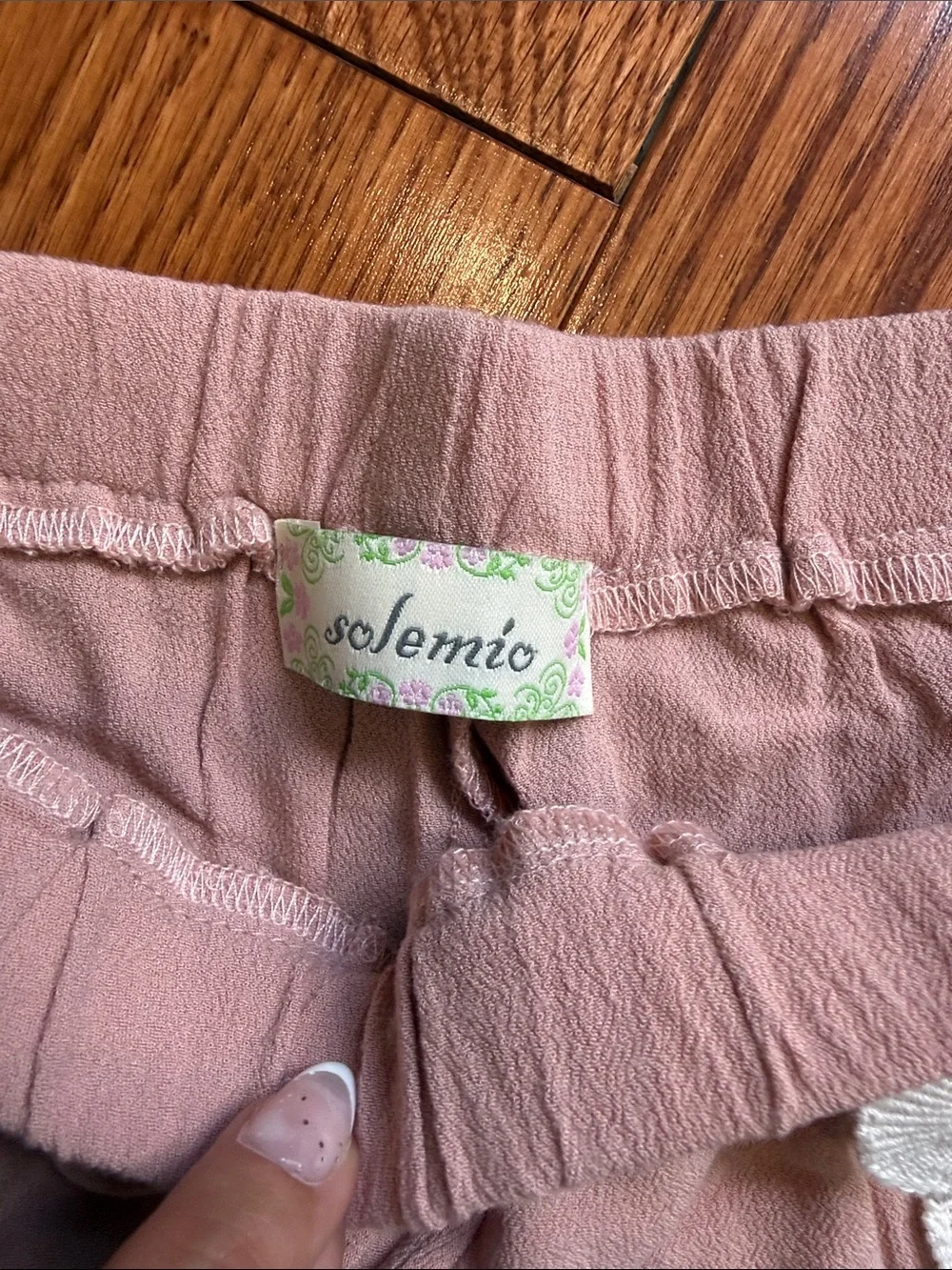 Solemio Dusty Rose Elastic Waist Lounge Shorts - Picture 2 of 2
